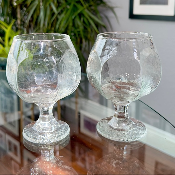 Pair of Vintage Libbey “Chivalry” Clear Brandy Cocktail Footed Glasses - EUC - Picture 2 of 11